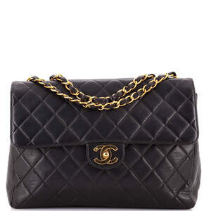 Chanel Jumbo Vintage Classic Single Flap Bag Quilted Lambskin